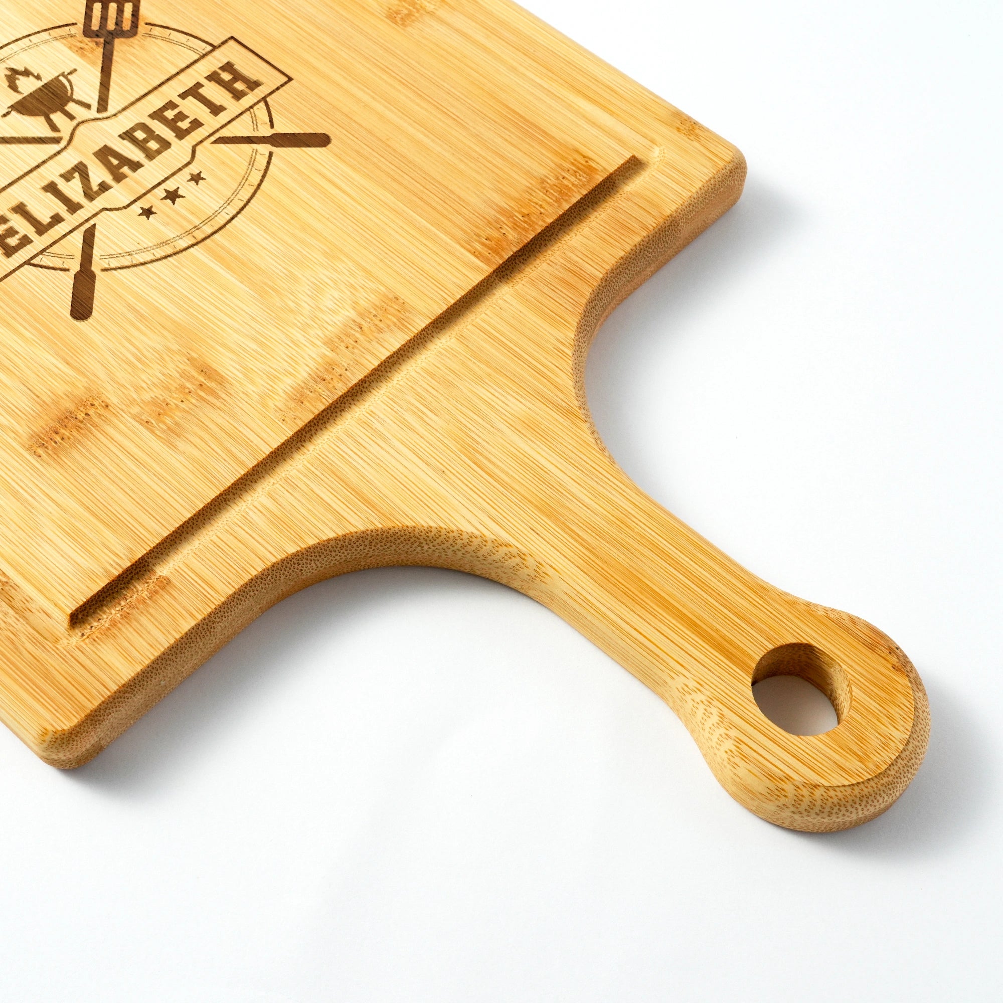 Custom engraved bamboo pizza board, a must-have for family dinners