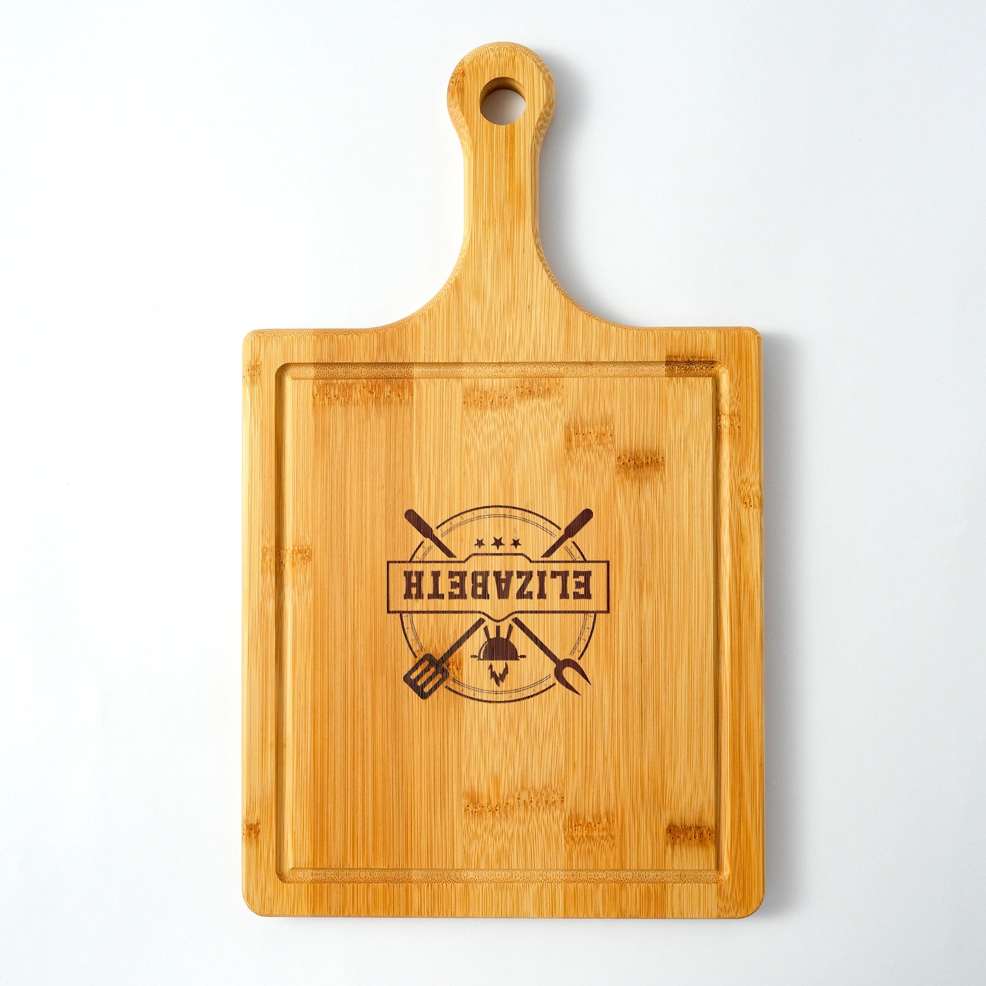 Custom engraved bamboo pizza board, a must-have for family dinners