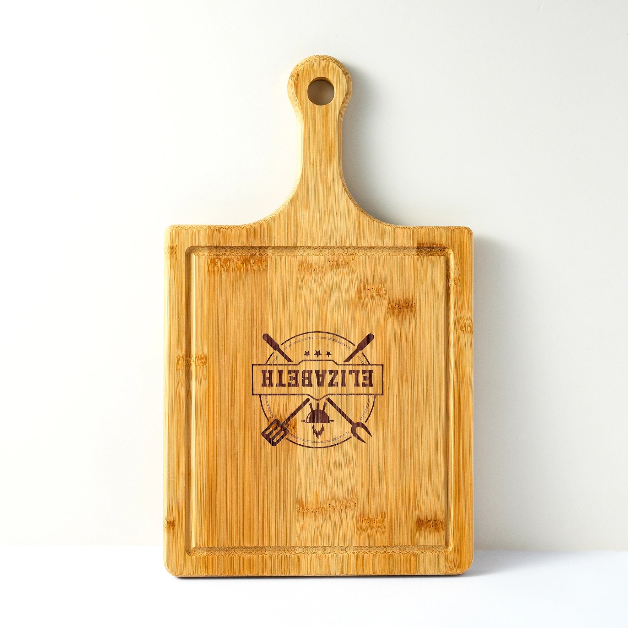 Custom engraved bamboo pizza board, a must-have for family dinners