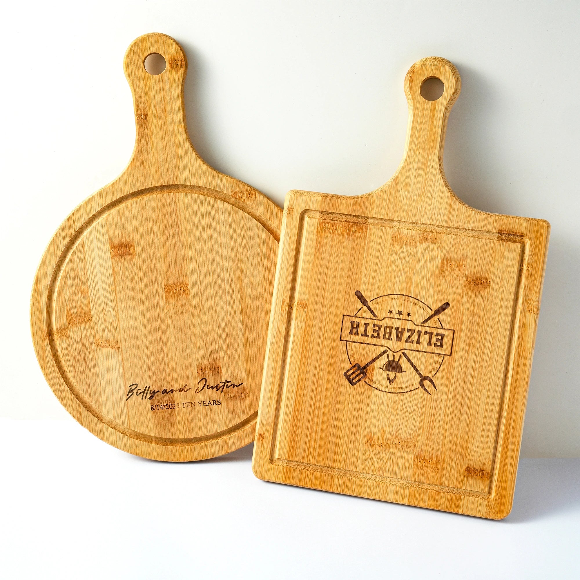 Custom engraved bamboo pizza board, a must-have for family dinners