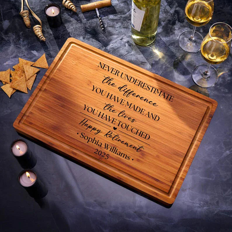 Twenty-fifth Anniversary Custom Engraved Wooden Cutting Boards - Elyseeaqua