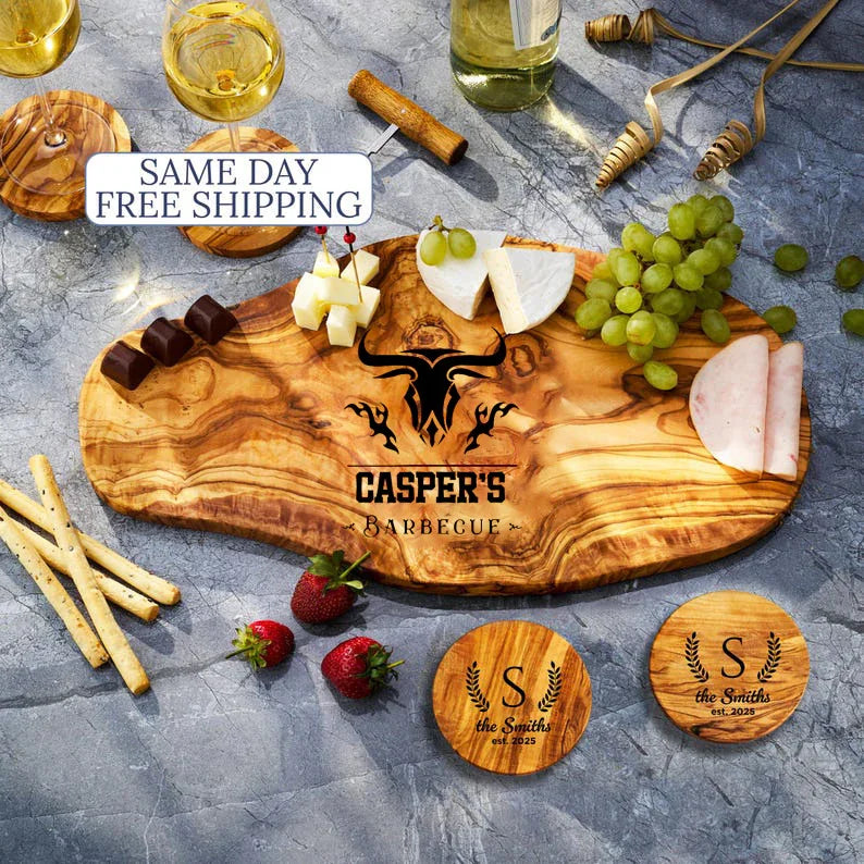 Personalized Custom Engraved Olive Wood Cutting Board