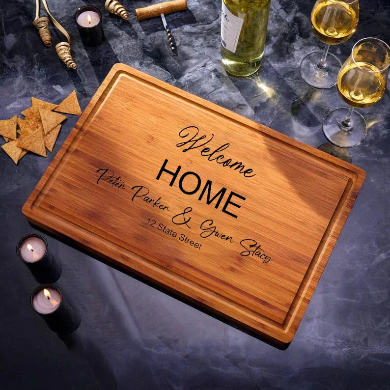 Personalized Bamboo Cutting Board  Housewarming Gift with Custom