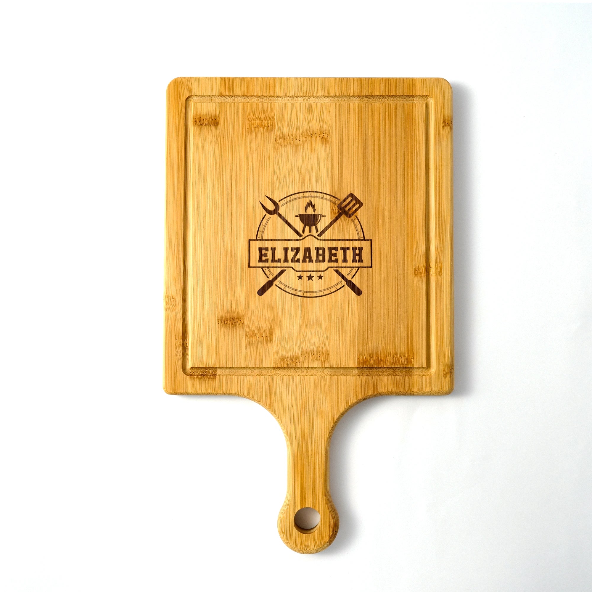 Custom engraved bamboo pizza board, a must-have for family dinners