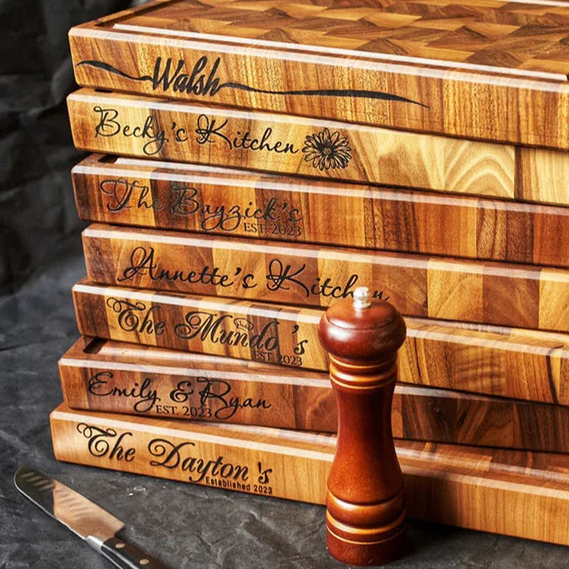 Personalized Walnut Cherry Wood Solid Cutting Board