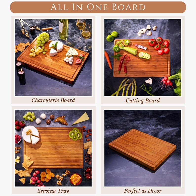 Personalized Bamboo Cutting Board Fathers Day BBQ Essential