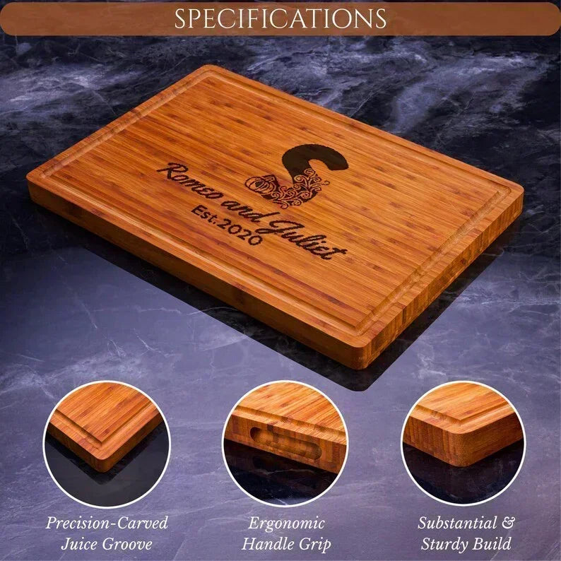 Personalized Custom Engraved Bamboo Cutting Board - Elyseeaqua