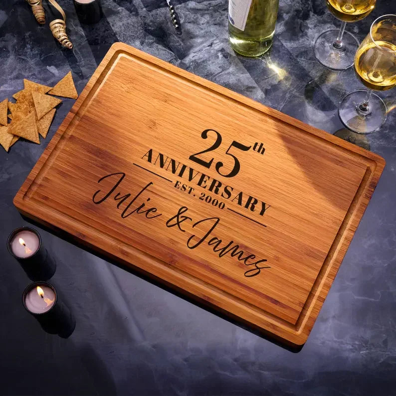 Wedding Anniversary Gifts Customized Bamboo Cutting Boards - Elyseeaqua