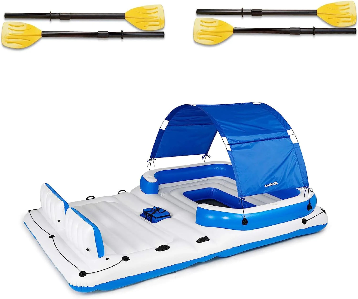 Tropical Breeze 6 Person Floating Island Lake Raft Lounge