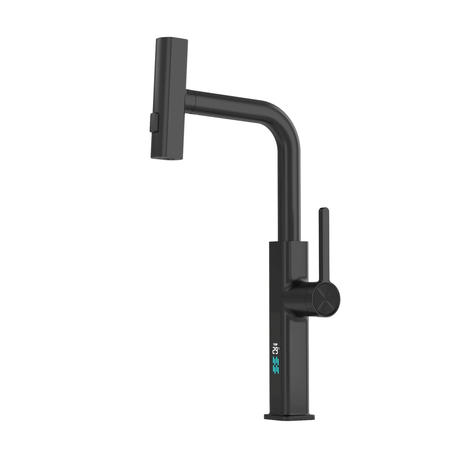 Elyseeaqua Waterfall & Pull-Out Kitchen Faucet Black-Pro