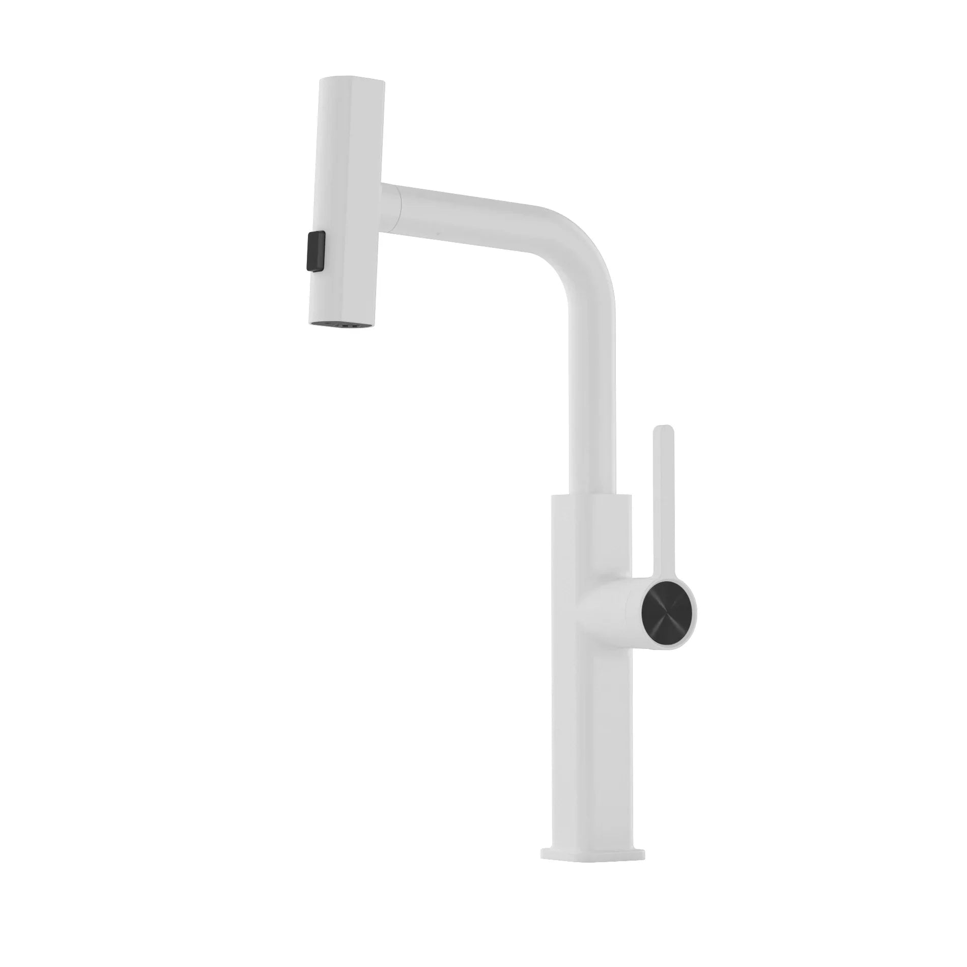 Elyseeaqua Waterfall & Pull-Out Kitchen Faucet White