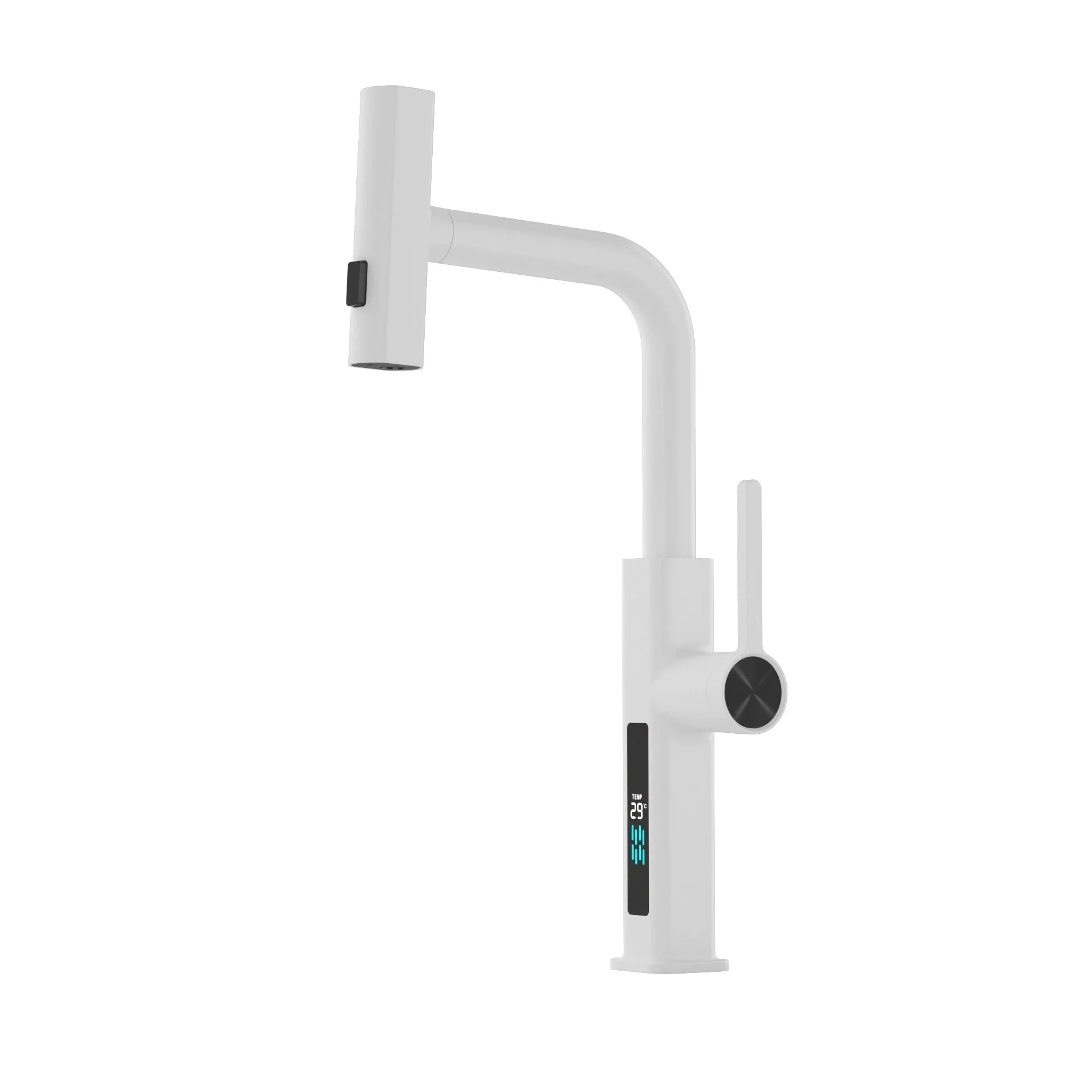 Elyseeaqua Waterfall & Pull-Out Kitchen Faucet White-Pro