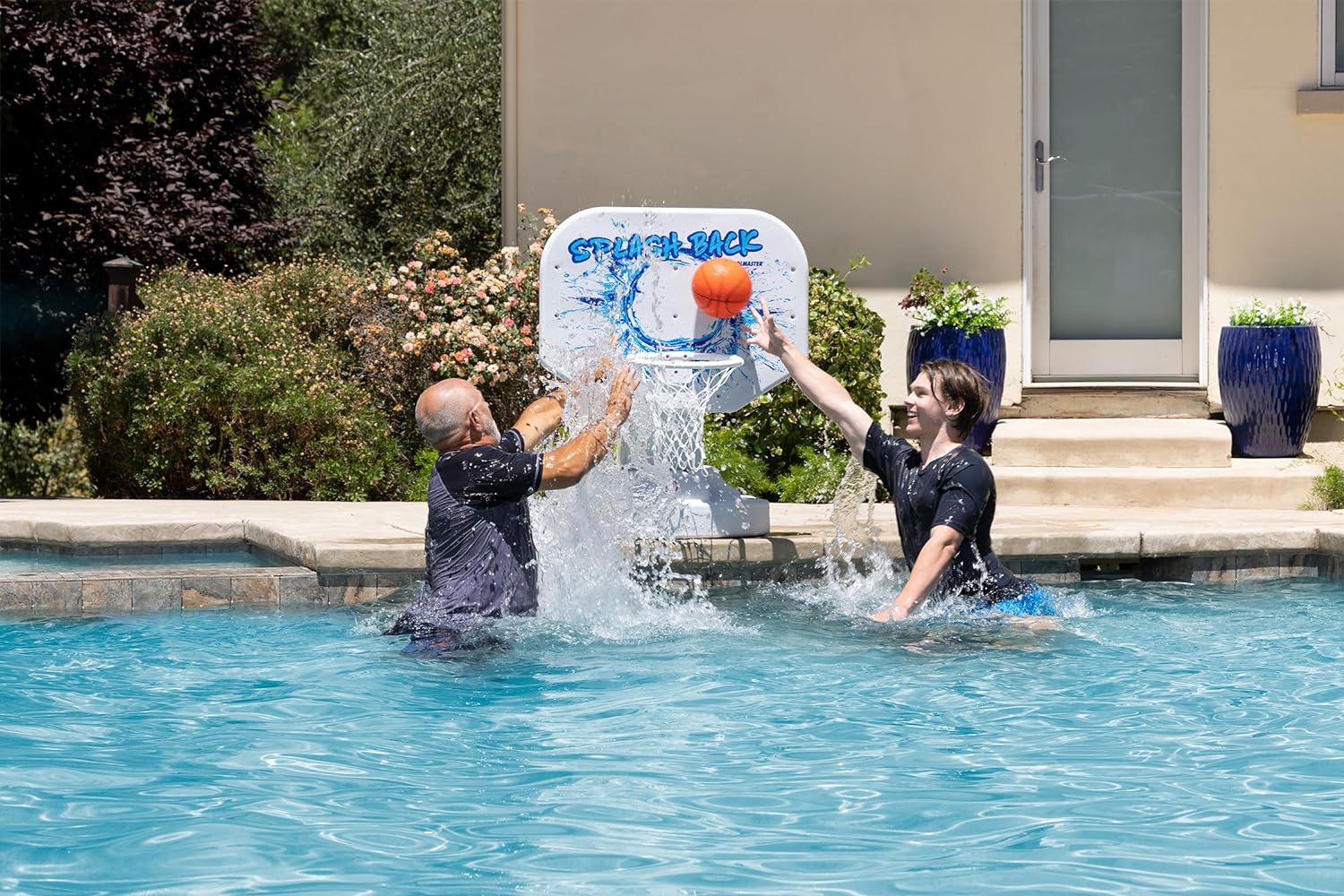 Splashback Poolside Basketball Game , Blue 34W x 38D x 45H in.