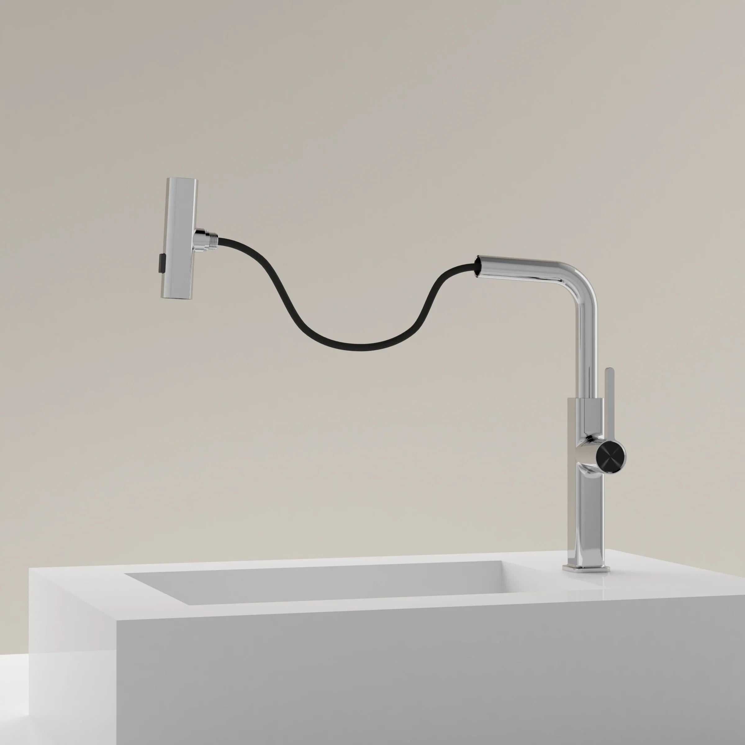 Elyseeaqua Waterfall & Pull-Out Kitchen Faucet