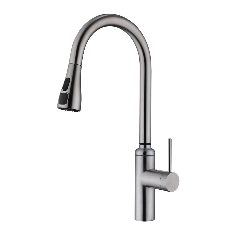 Elyseeaqua Pull-Out Smart Sensor Digital Display Kitchen Sink Faucet Gray /