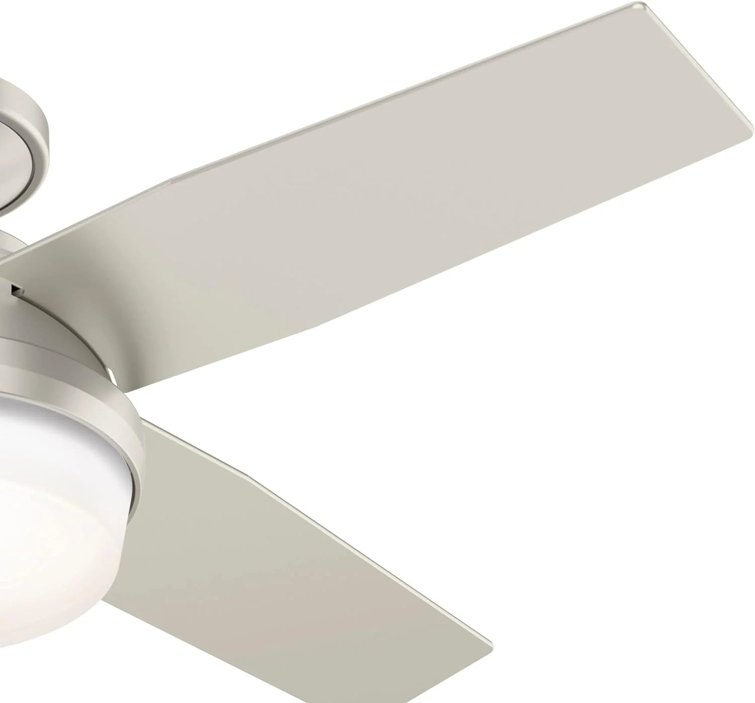 Hunter Fan Company Dempsey Low Profile Indoor / Outdoor Ceiling Fan with LED Light and Remote Control, 44", Matte Nickel
