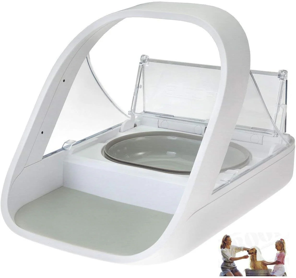 Automatic Pet Feeder -Microchip Pet Feeder - MPF001 - Suitable for Both Wet and Dry Food - Bonus eOutletDeals Pet Towel