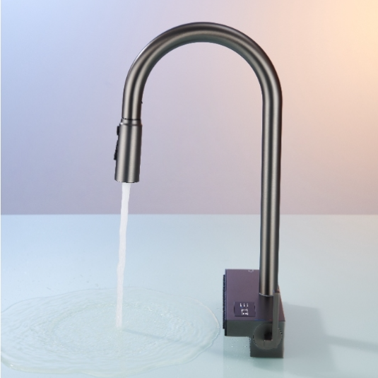 Elyseeaqua Pull Out Faucet With Single Bowl Sink Kitchen Waterfall Sprayer /