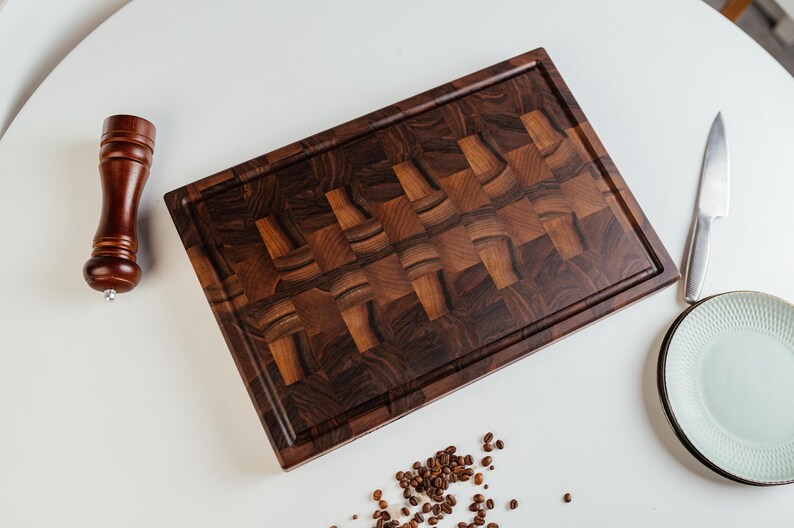 Personalized Double-Sided Walnut Butcher Block