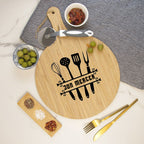 Pizza peel can be personalized with engraving for family gifts