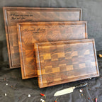 Extra thick personalized carved walnut anvil, housewarming gift