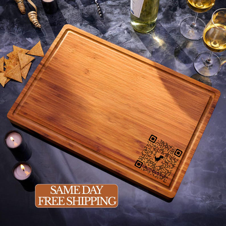 The World’s First Scannable Cutting Board – Personalize with a QR Code That Tells Your Story