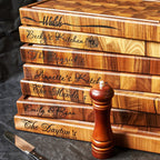 Extra thick personalized carved walnut anvil, housewarming gift