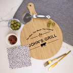 Pizza peel can be personalized with engraving for family gifts