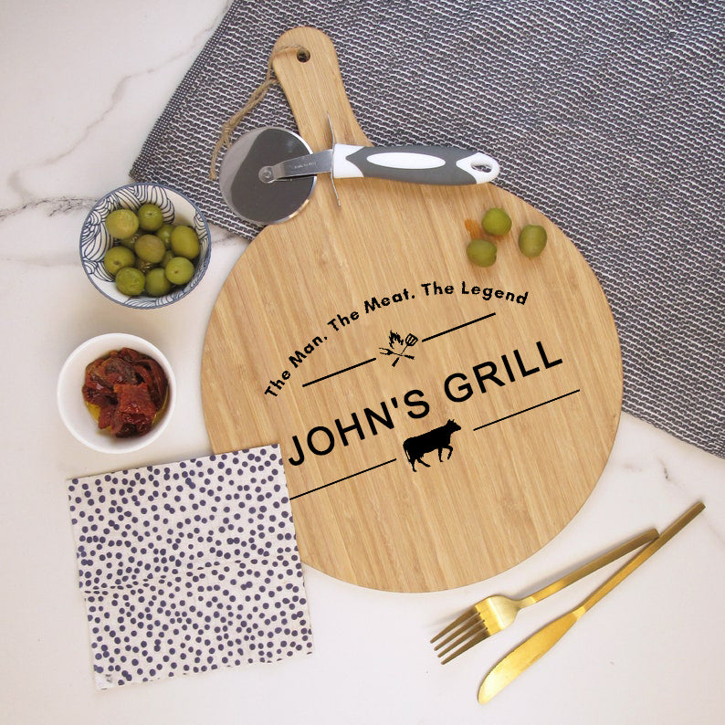 Pizza peel can be personalized with engraving for family gifts