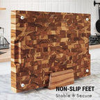 Bali Teak End-Grain Butcher Block personalized engraving