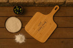 Custom engraved bamboo pizza board, a must-have for family dinners
