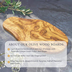 A unique gift for your boyfriend: a custom-engraved olive wood cutting board.