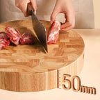 Round thick oak cutting board can be personalized engraving