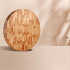Round thick oak cutting board can be personalized engraving