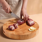 Round thick oak cutting board can be personalized engraving