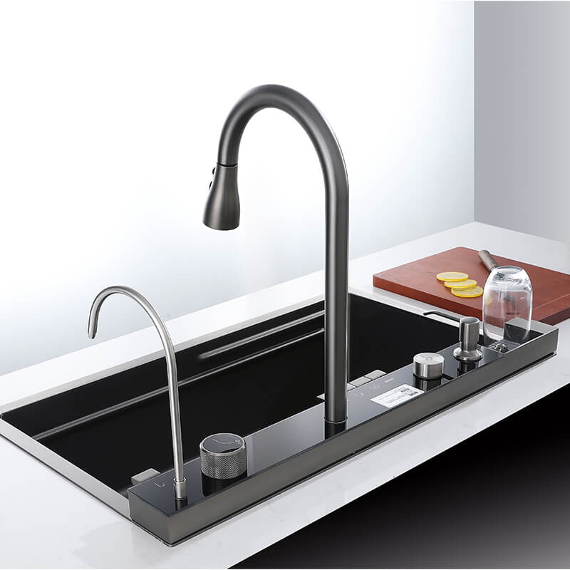 Elyseeaqua Luxury Kitchen Sink With Digital Display And Waterfall Design