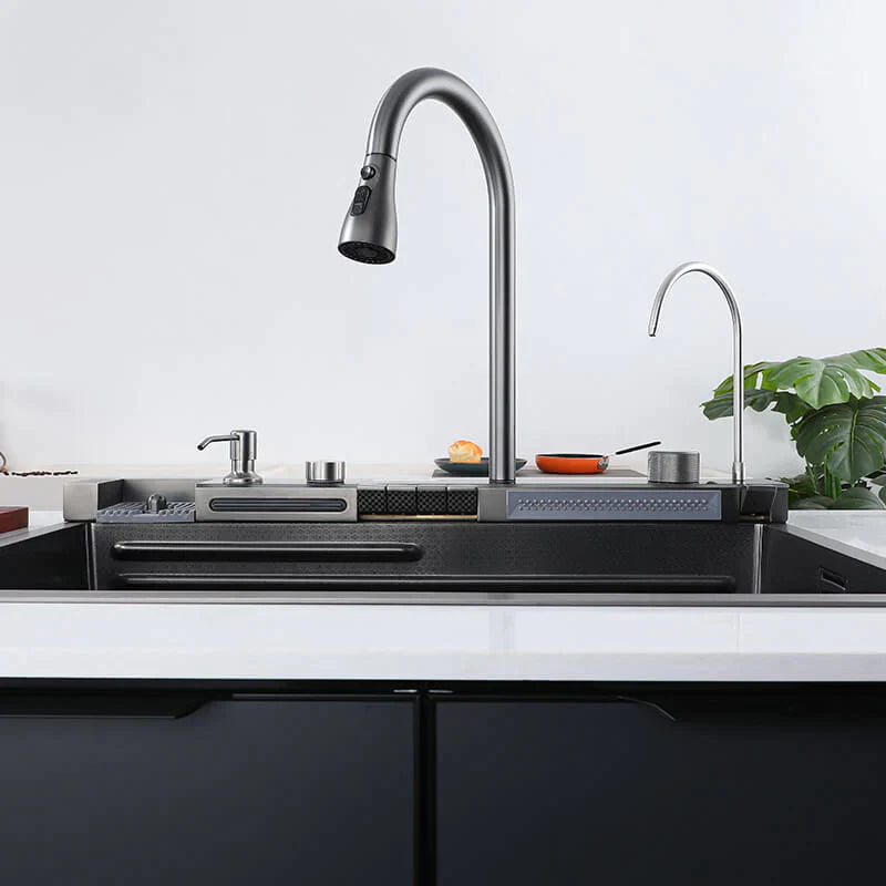 Elyseeaqua Luxury Kitchen Sink With Digital Display And Waterfall Design